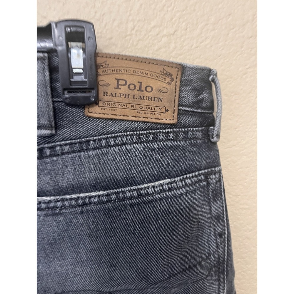 Polo Ralph Lauren Mens Jeans 40x30 Black Gray Hampton Straight Leg 100% cotton - Picture 9 of 14